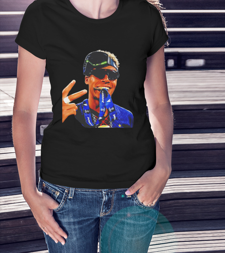 Paris Saint Germain Desire Doue Biting Medal Victory Celebration T-Shirt