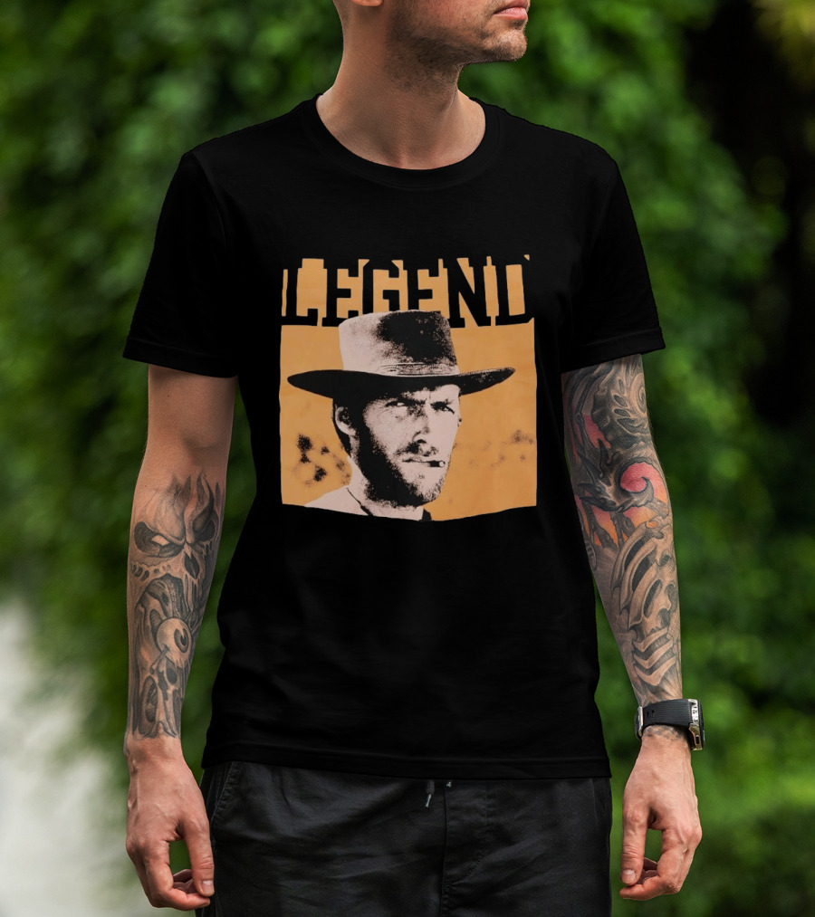 Legend Clint Eastwood Smoking Cigar Classic Western T-Shirt