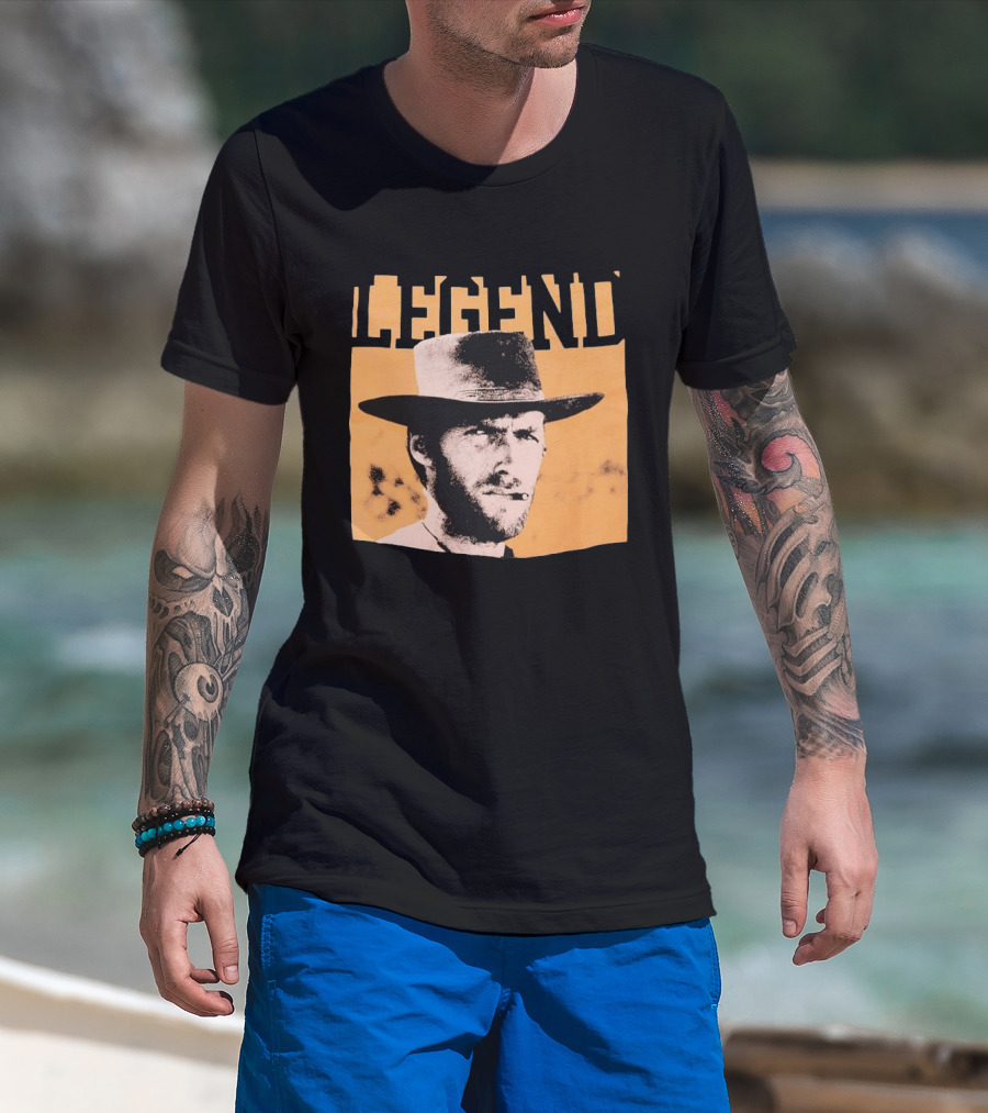Legend Clint Eastwood Smoking Cigar Classic Western T-Shirt
