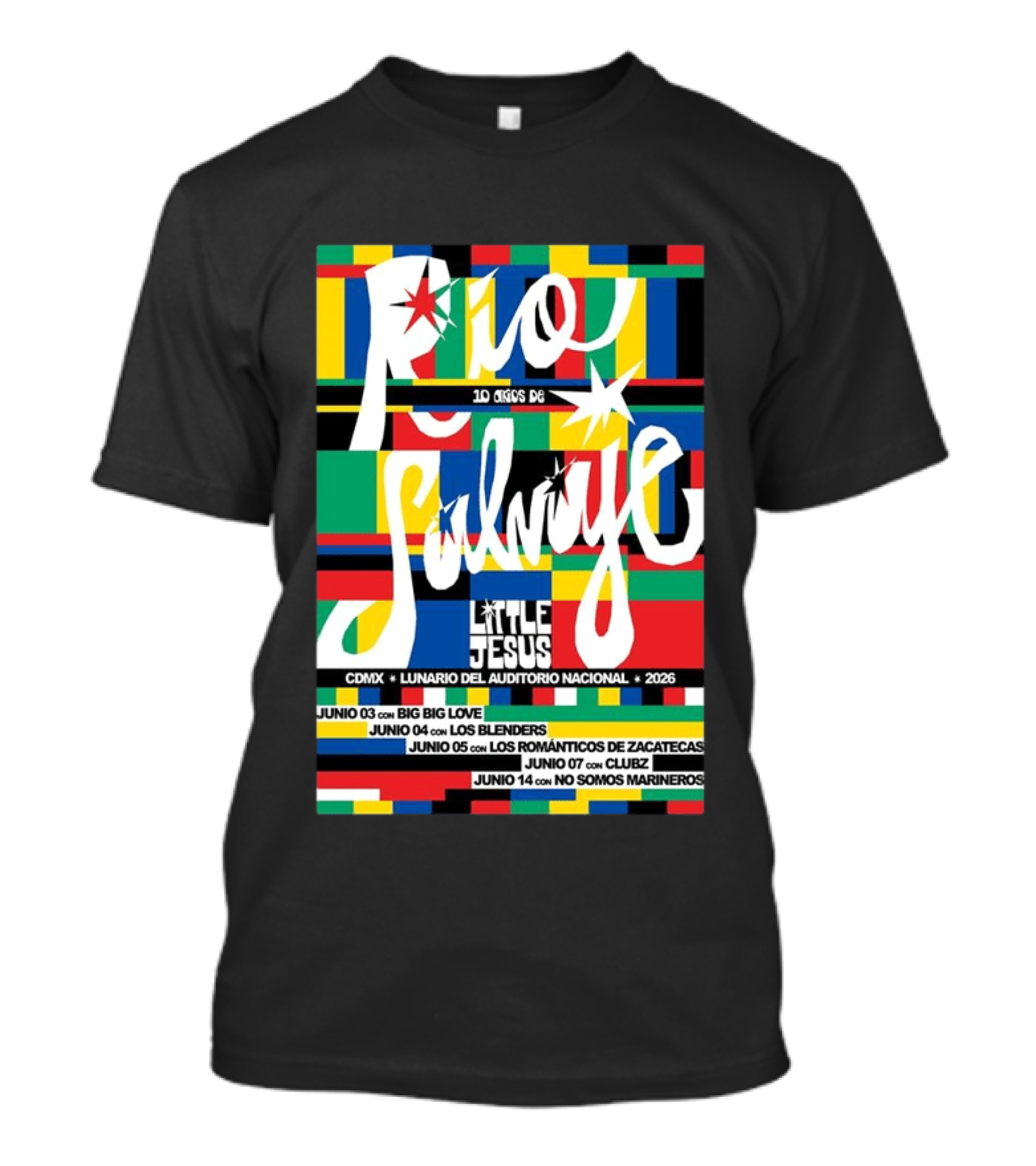 Río Salvaje 10 Años De Little Jesus CDMX Lunario Del Auditorio Nacional 2026 T-Shirt