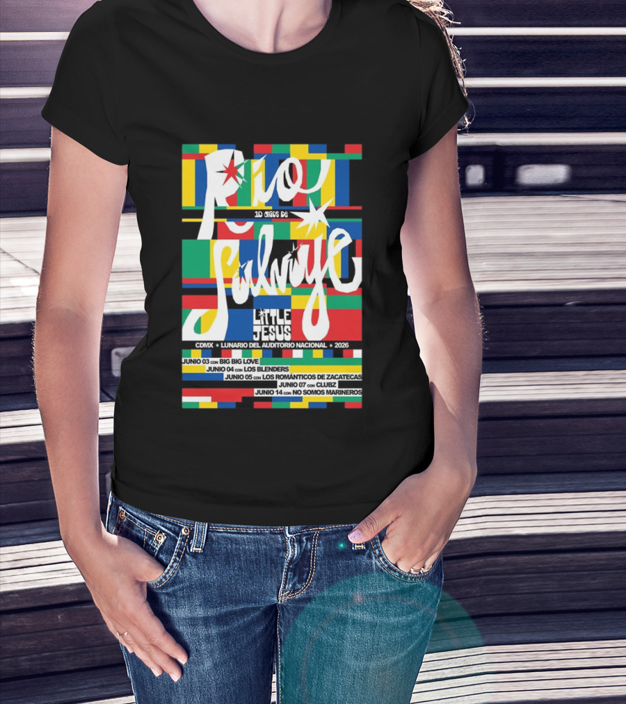 Río Salvaje 10 Años De Little Jesus CDMX Lunario Del Auditorio Nacional 2026 T-Shirt