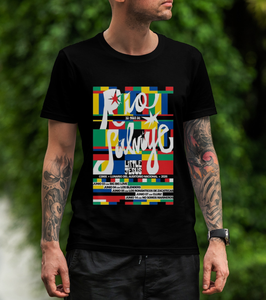 Río Salvaje 10 Años De Little Jesus CDMX Lunario Del Auditorio Nacional 2026 T-Shirt