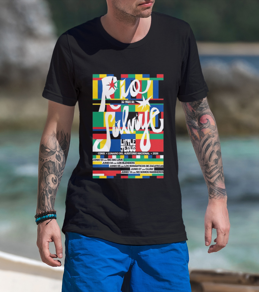Río Salvaje 10 Años De Little Jesus CDMX Lunario Del Auditorio Nacional 2026 T-Shirt