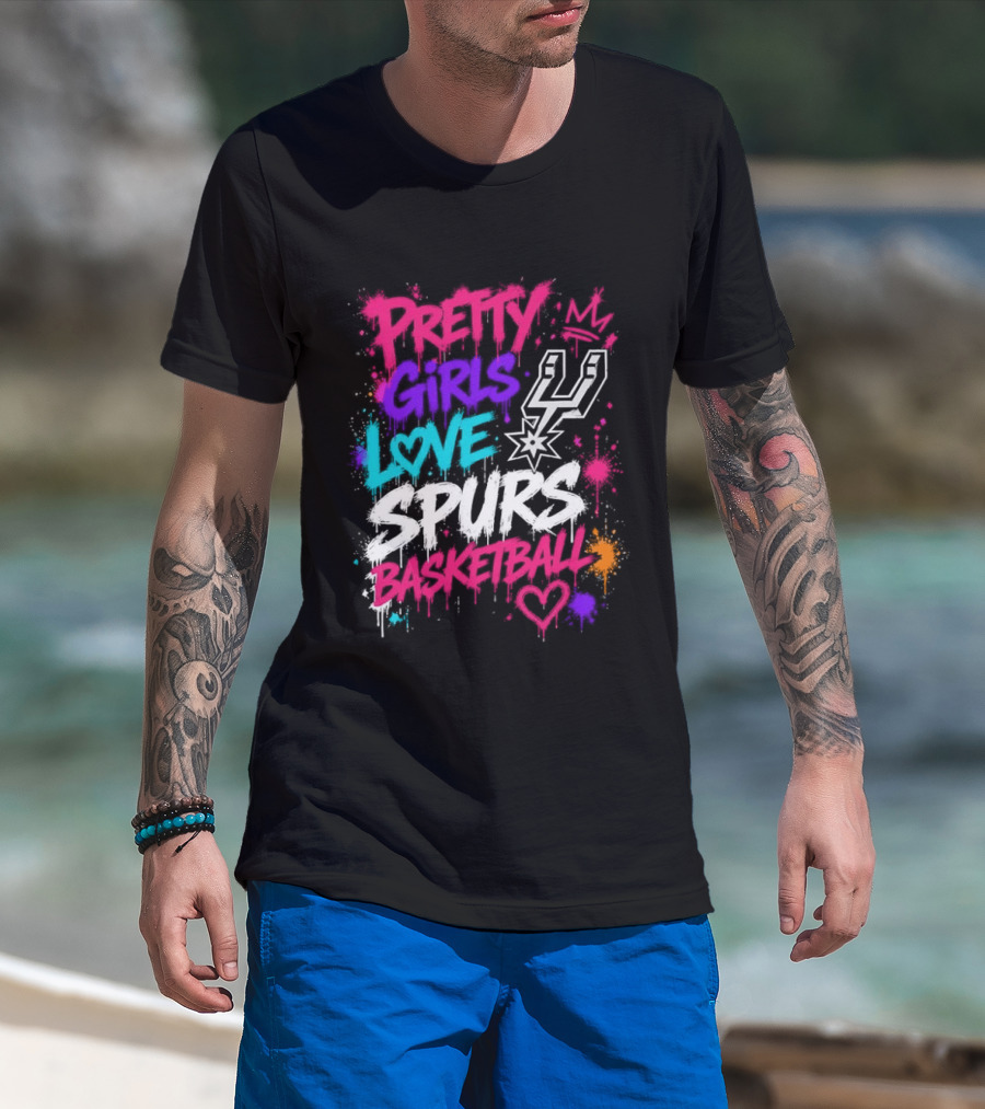 Pretty Girls Love Spurs Basketball San Antonio Spurs T-Shirt