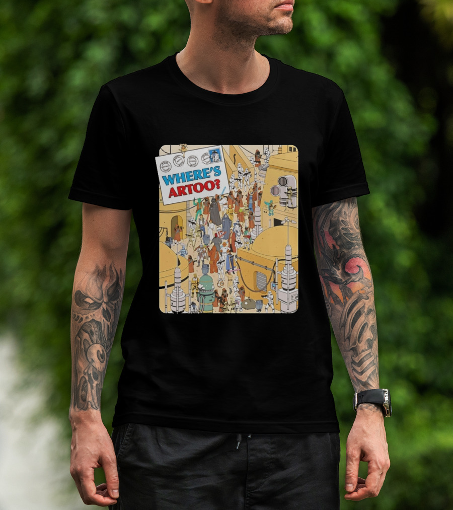Where's Artoo Star Wars R2 D2 Tatooine Scene T-Shirt