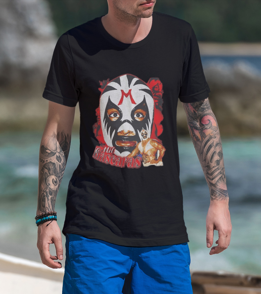 Mil Mascaras Lucha Libre Mask Iconic Mexican Wrestling Legend T-Shirt