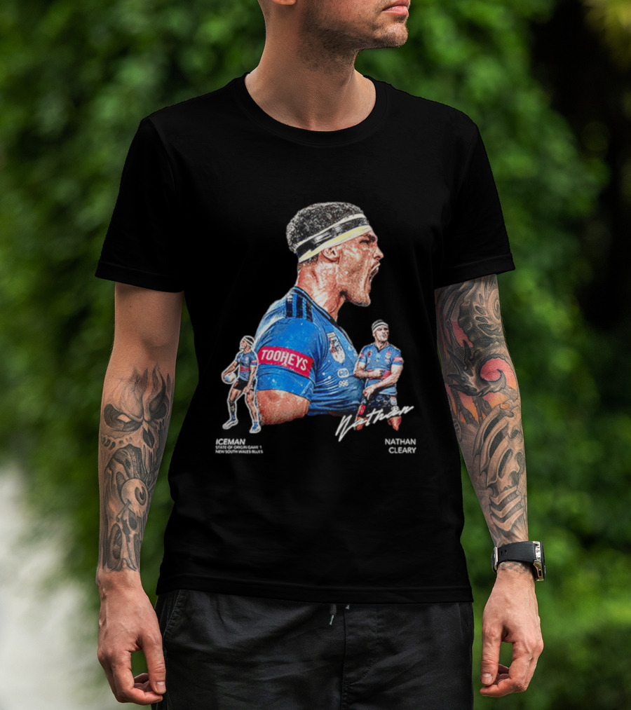 Tooheys Nathan Cleary NSW Blues Rugby Player Collage T-Shirt