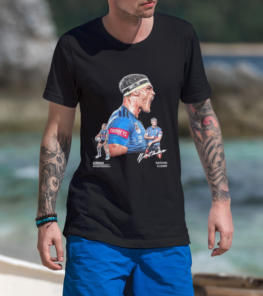 Tooheys Nathan Cleary NSW Blues Rugby Player Collage T-Shirt