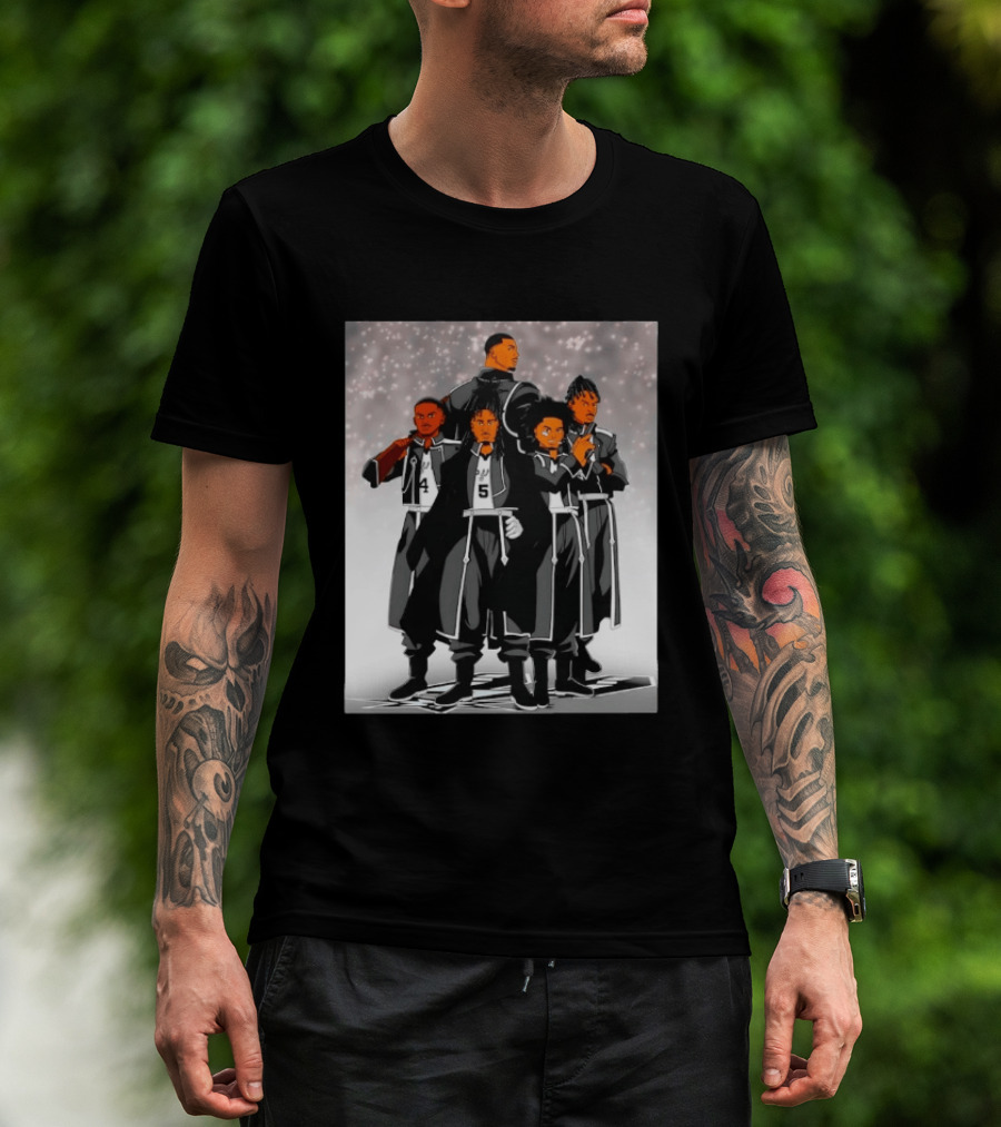 San Antonio Spurs Anime Player Characters 4 5 Basketball Team T-Shirt