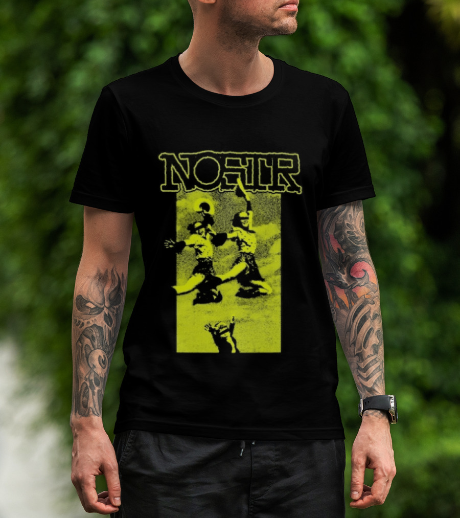 NOSTR Cheerleader Cartoon Character In Bold Font T-Shirt