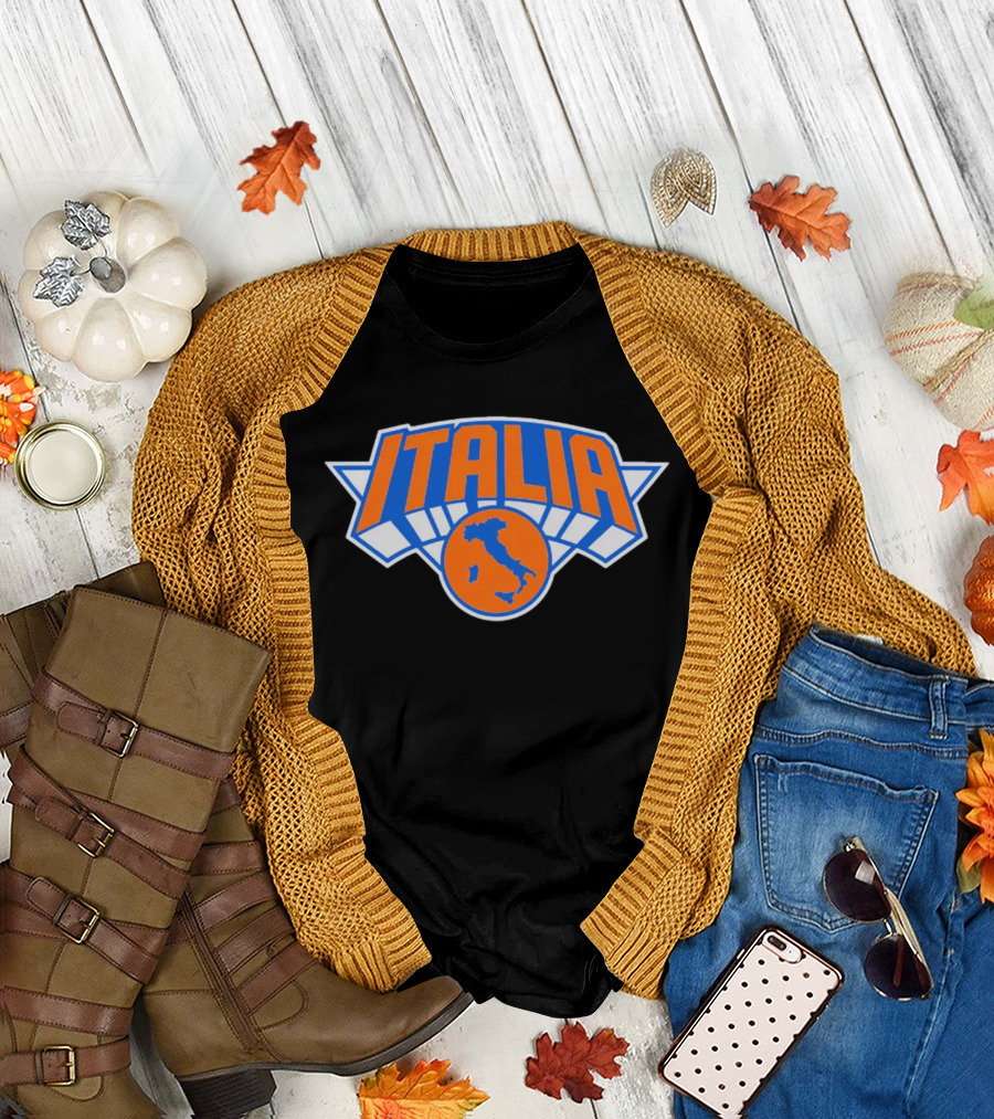Italia New York Knicks Basketball Italy Map T-Shirt