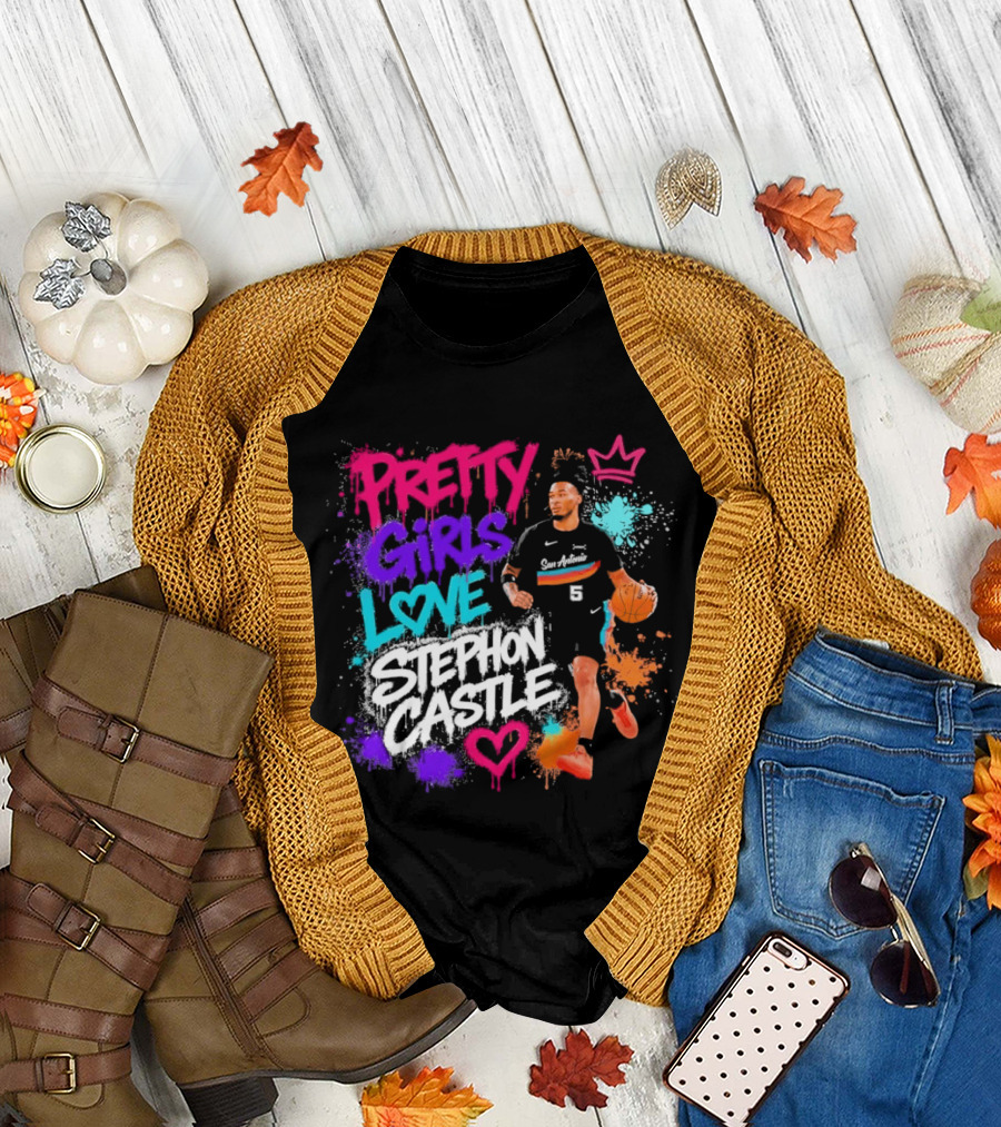San Antonio Spurs Pretty Girls Love Stephon Castle Basketball T-Shirt