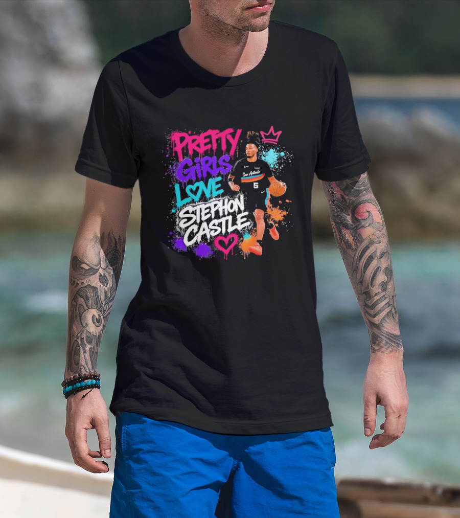 San Antonio Spurs Pretty Girls Love Stephon Castle Basketball T-Shirt