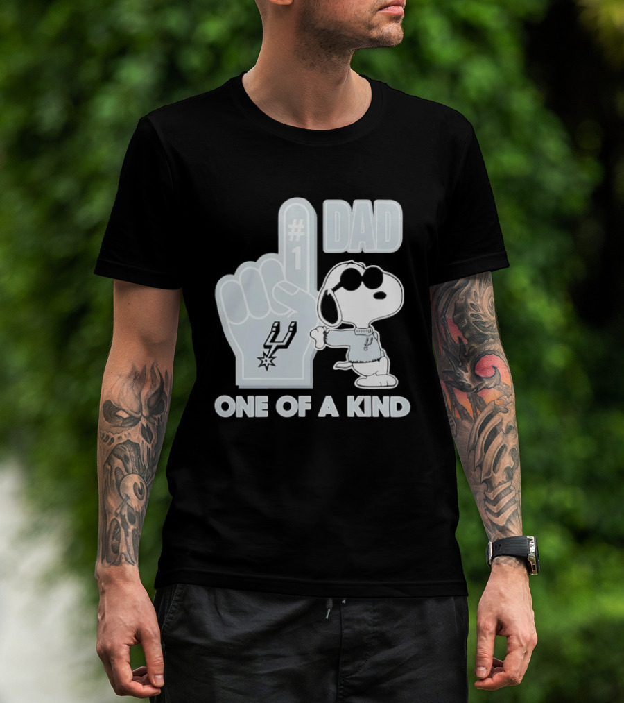 Snoopy Wearing Sunglasses With Spurs Foam Finger One Of A Kind Dad T-Shirt