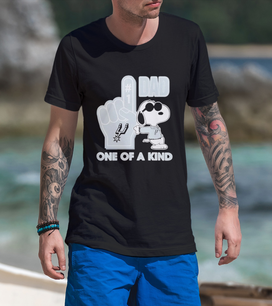 Snoopy Wearing Sunglasses With Spurs Foam Finger One Of A Kind Dad T-Shirt
