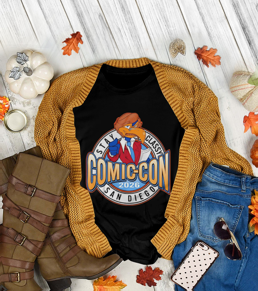 Stay Classy Comic Con San Diego 2026 Ron Burgundy Bird T-Shirt