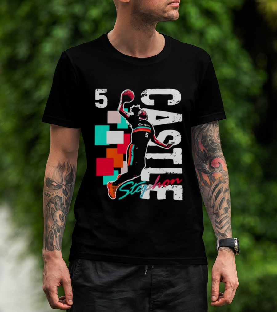 Stephon Castle Number 5 San Antonio Spurs Basketball T-Shirt