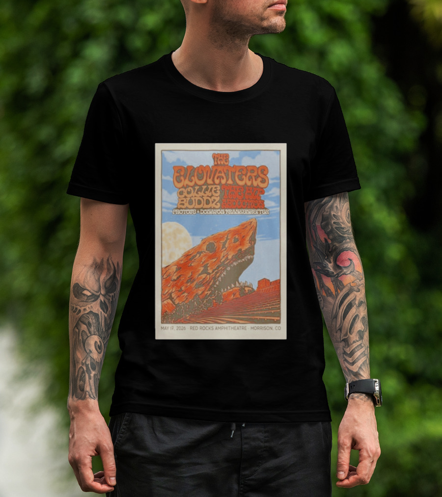 The Elovaters Red Rocks Amphitheatre May 17 2026 Collie Buddz The Hip Abduction Morrison CO Tour T-Shirt