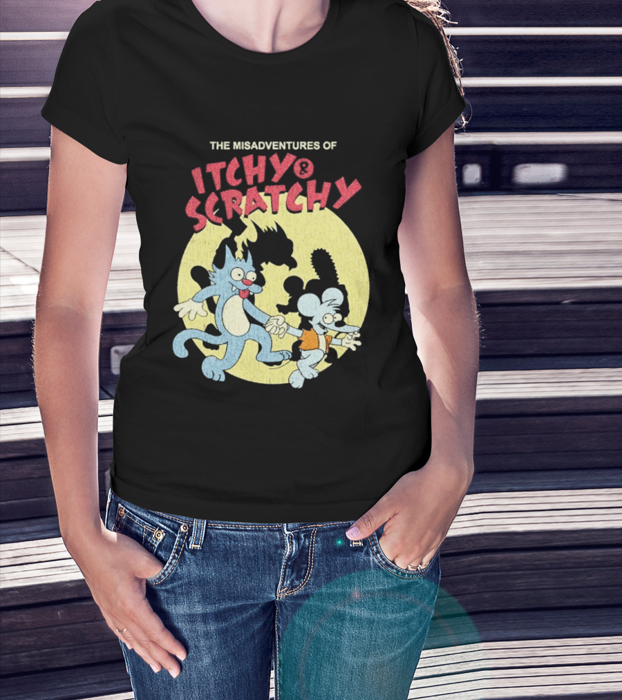 The Misadventures Of Itchy Scratchy Cartoon Characters T-Shirt