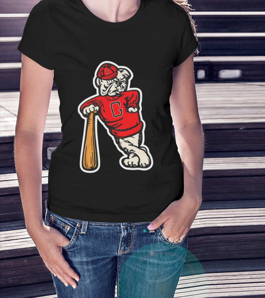 University Of Georgia Bulldogs Baseball Mascot Vintage Collegiatejára T-Shirt