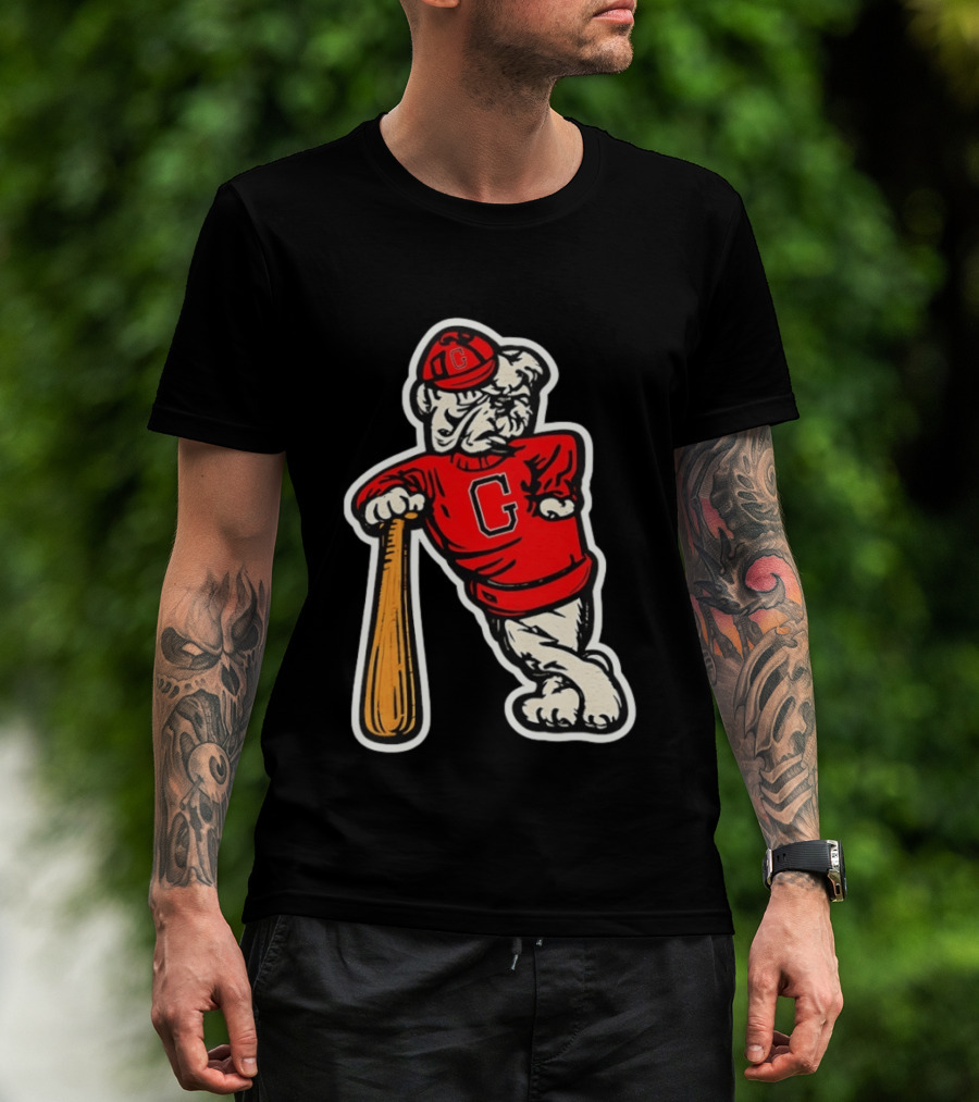 University Of Georgia Bulldogs Baseball Mascot Vintage Collegiatejára T-Shirt