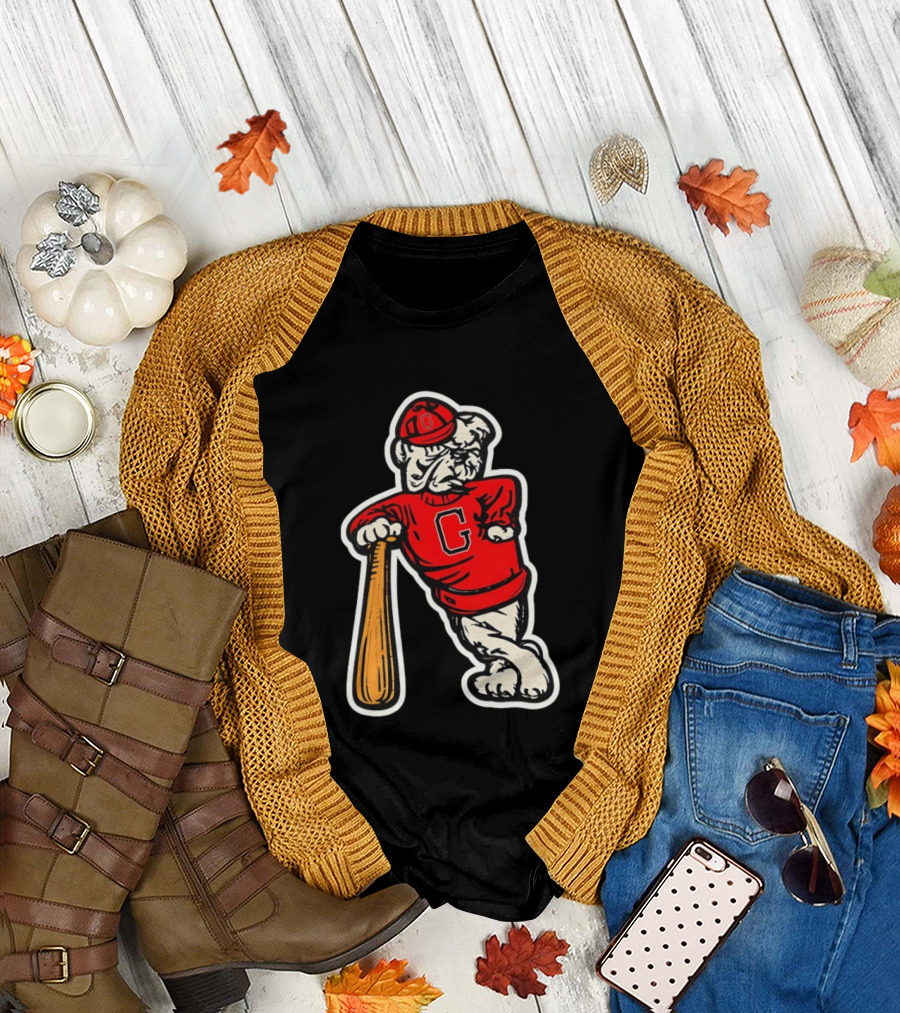 University of Georgia Bulldogs Baseball Mascot Vintage Collegiatejára T-Shirt
