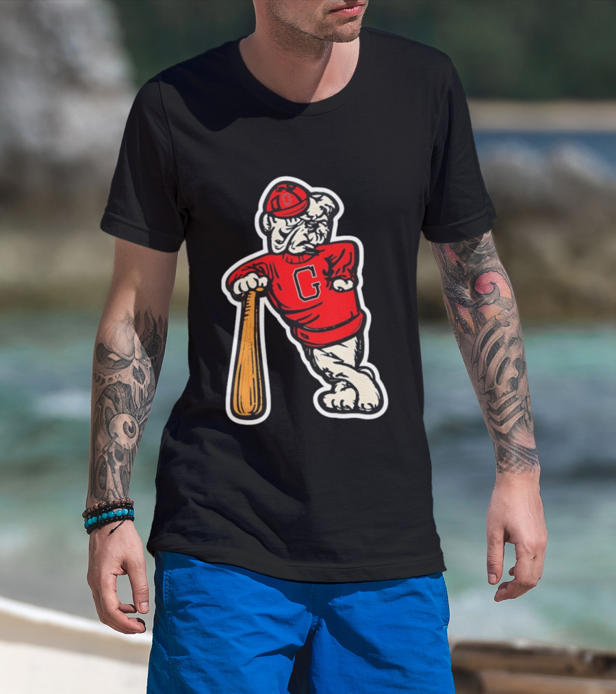University Of Georgia Bulldogs Baseball Mascot Vintage Collegiatejára T-Shirt