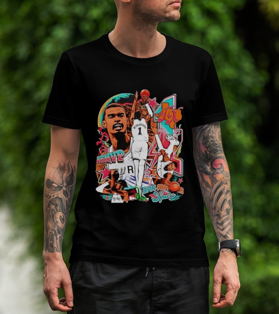 Wembanyama WEMVP San Antonio Spurs Basketball Action TX T-Shirt