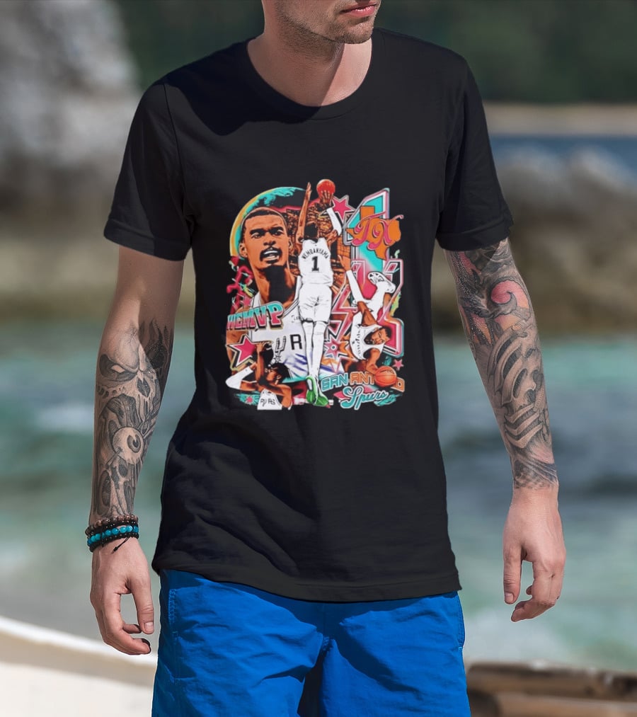 Wembanyama WEMVP San Antonio Spurs Basketball Action TX T-Shirt