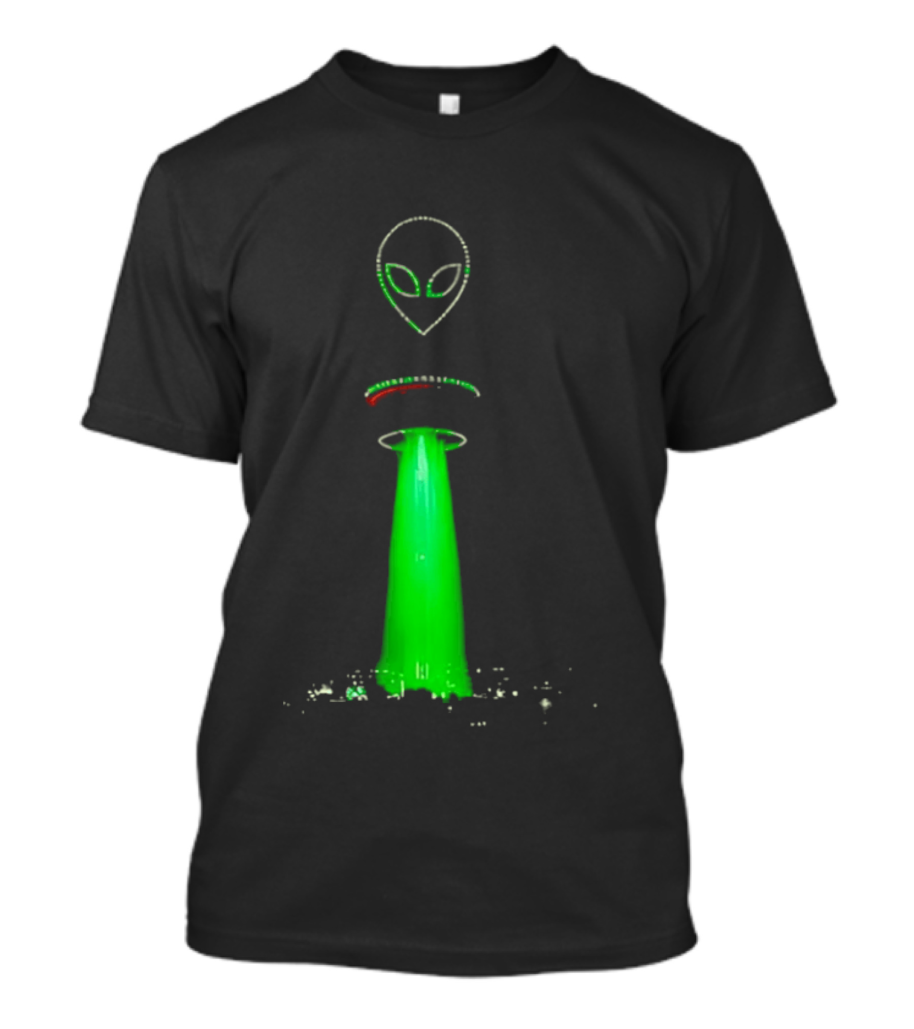 Alien Beam Over City Night Skyline Glow T-Shirt