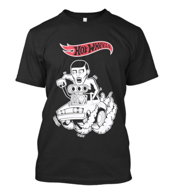 Hot Wheels Racing Car Driver Black Flame T-Shirt