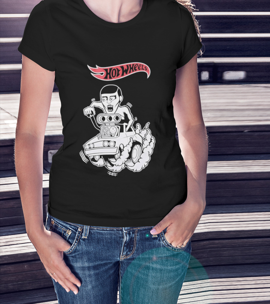 Hot Wheels Racing Car Driver Black Flame T-Shirt