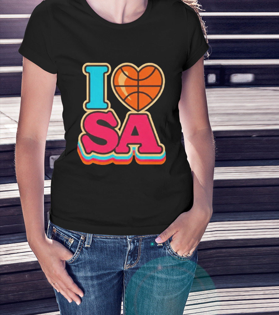 I Heart SA Basketball San Antonio Sports Fan Gear T-Shirt