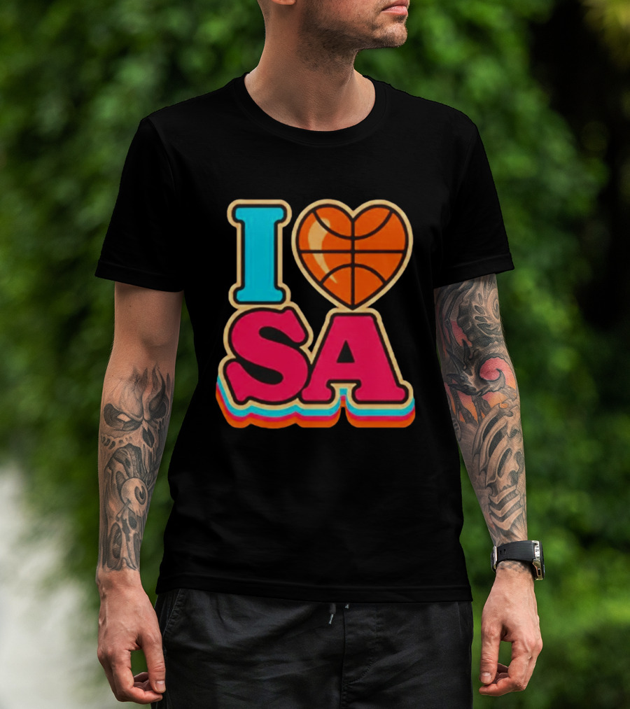 I Heart SA Basketball San Antonio Sports Fan Gear T-Shirt