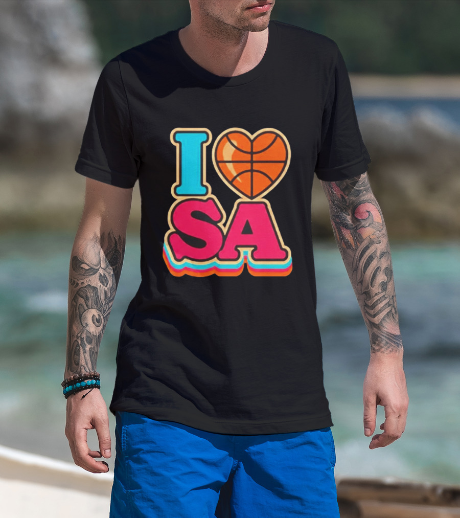 I Heart SA Basketball San Antonio Sports Fan Gear T-Shirt