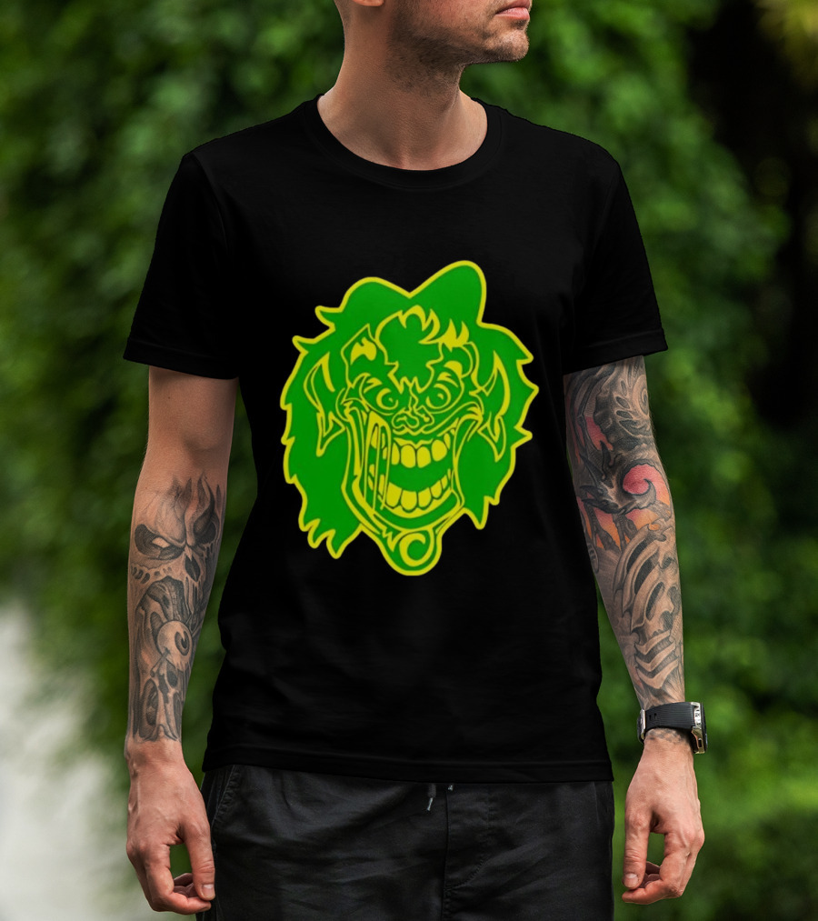 Insane Clown Posse Hatchetman Wicked Clown Face Neon Green Yellow T-Shirt