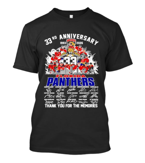 Florida Panthers 33rd Anniversary 1993 2026 Thank You For The Memories T-Shirt