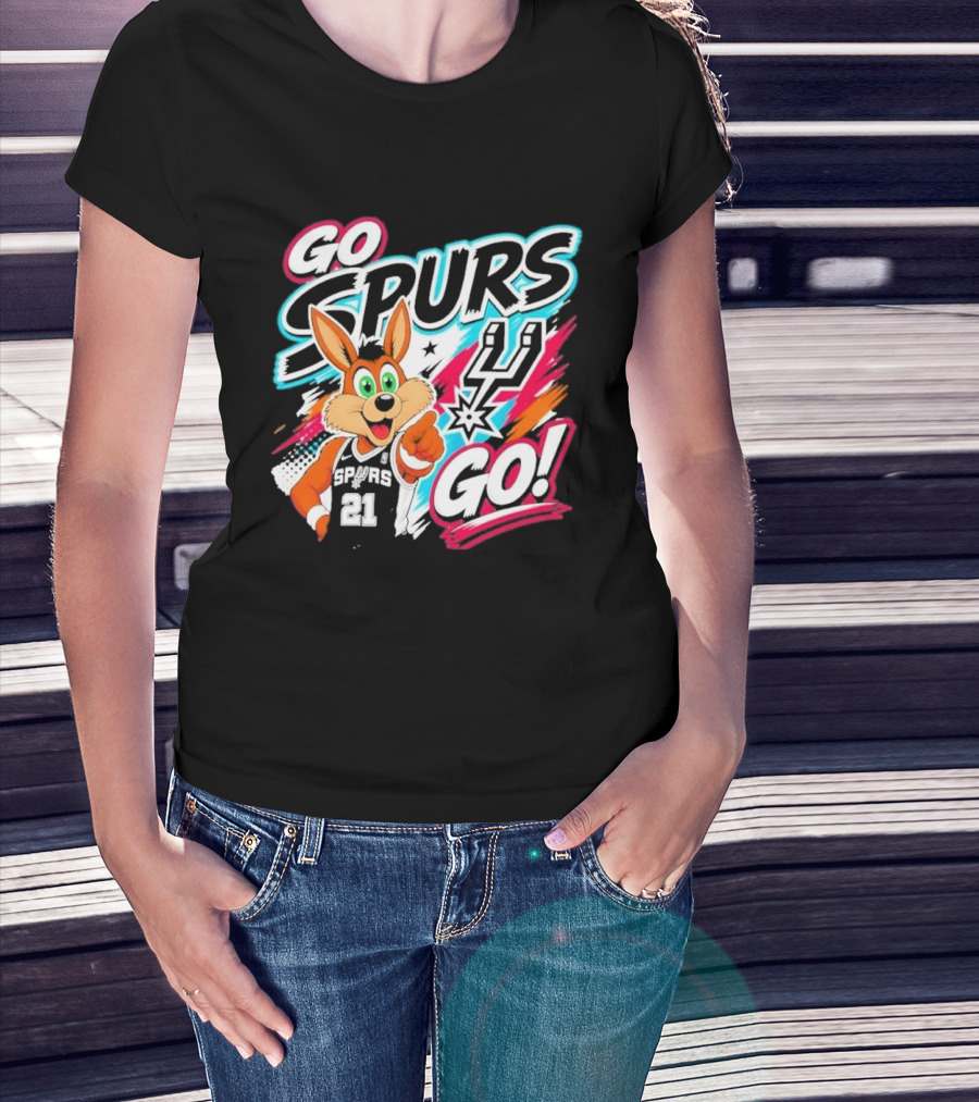 Go Spurs Go San Antonio Spurs Coyote Basketball 21 T-Shirt