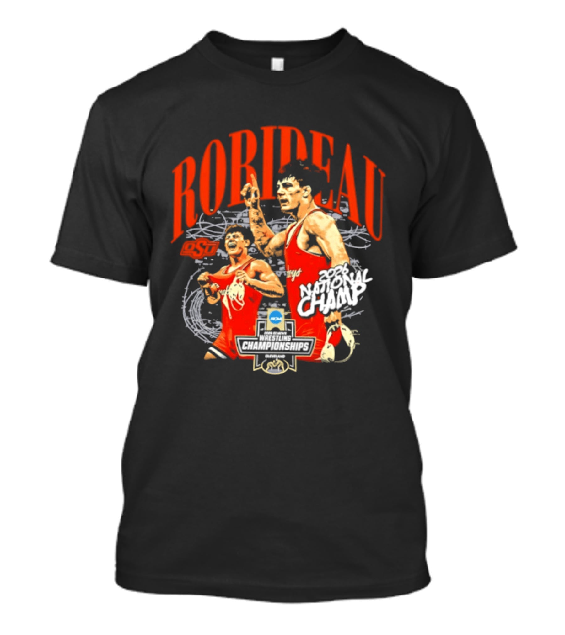 Landon Robideau Oklahoma State Wrestling 2026 National Champ Robideau NCAA T-Shirt