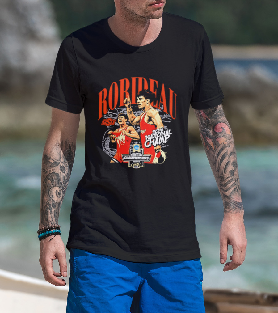 Landon Robideau Oklahoma State Wrestling 2026 National Champ Robideau NCAA T-Shirt