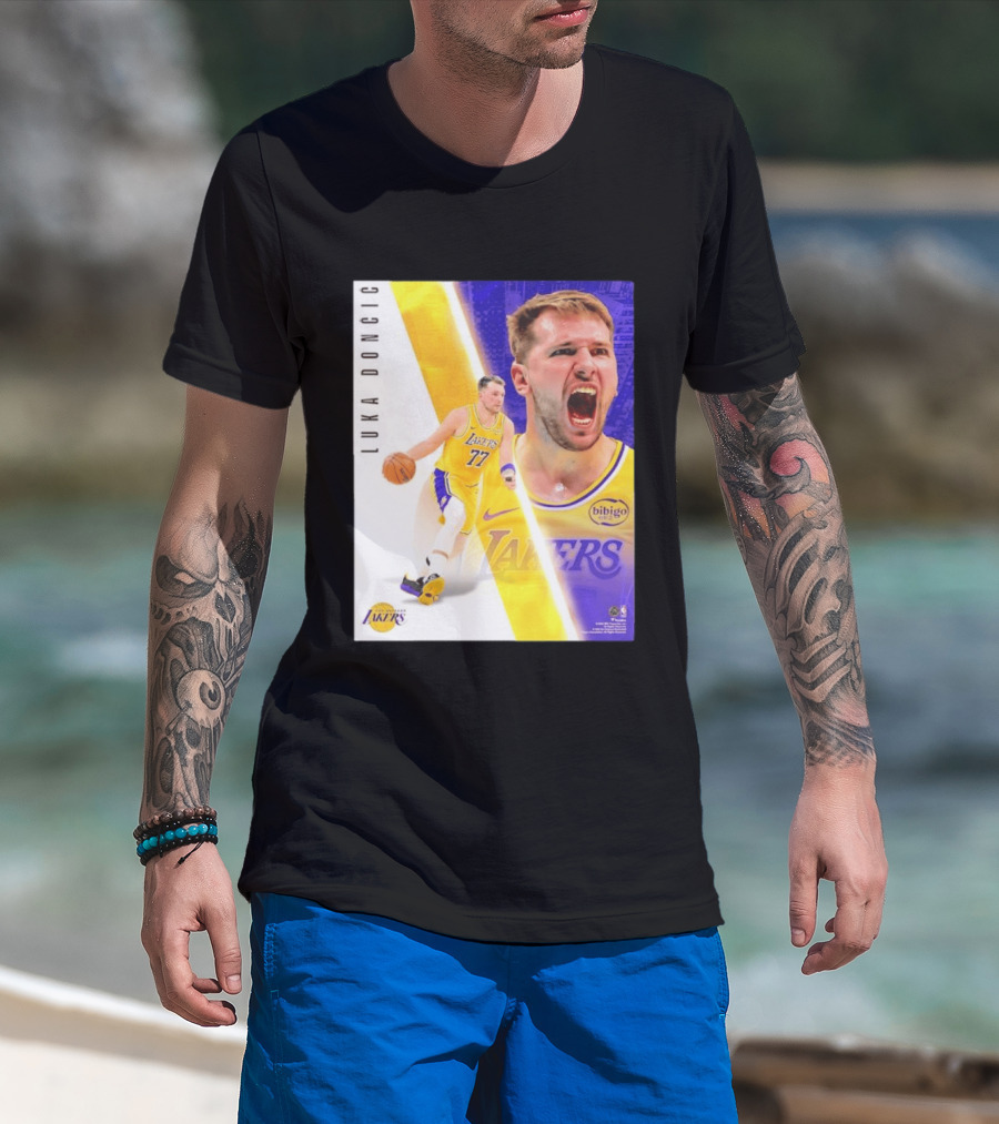 Luka Doncic 77 Los Angeles Lakers Basketball Energetic T-Shirt