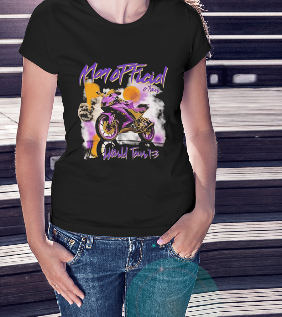 ManOfficial OTan World Tour 13 Motorcycle Purple Sunset T-Shirt