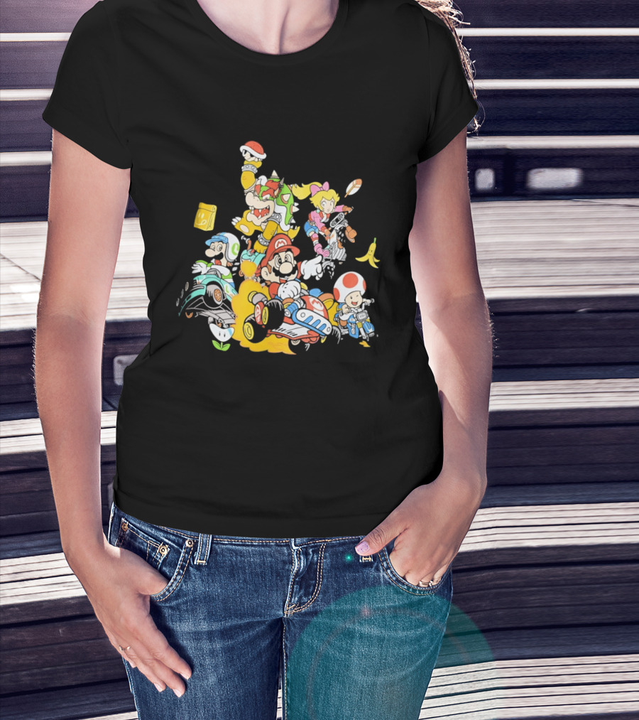 Mario Kart Racing Adventures With Luigi Toad Bowser Princess Peach T-Shirt