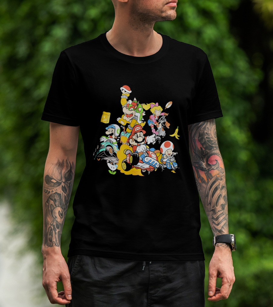 Mario Kart Racing Adventures With Luigi Toad Bowser Princess Peach T-Shirt