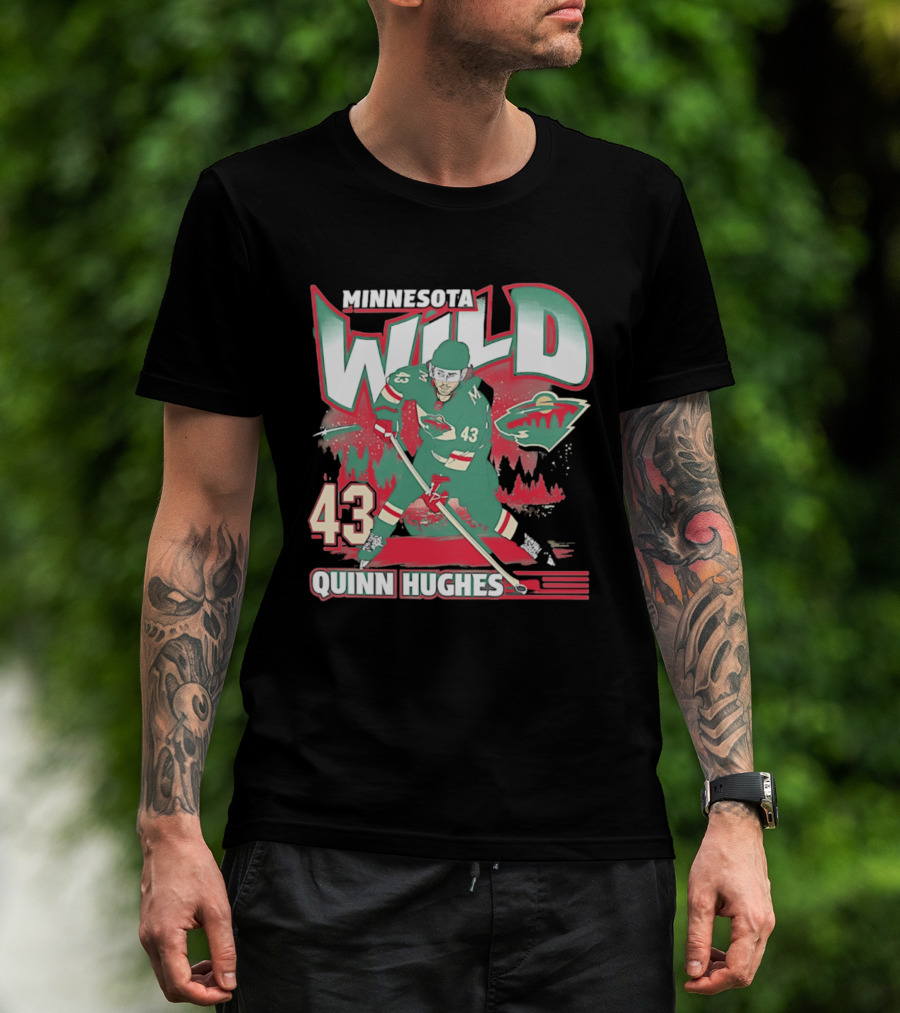 Minnesota Wild Quinn Hughes 43 Hockey Team Player Number T-Shirt