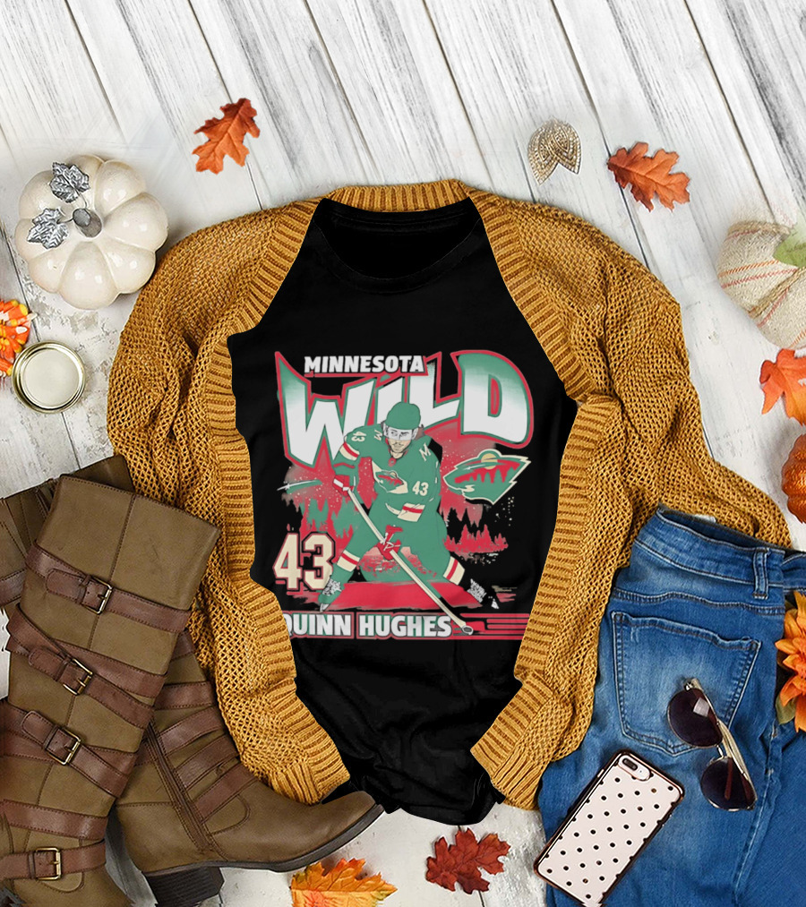 Minnesota Wild Quinn Hughes 43 Hockey Team Player Number T-Shirt