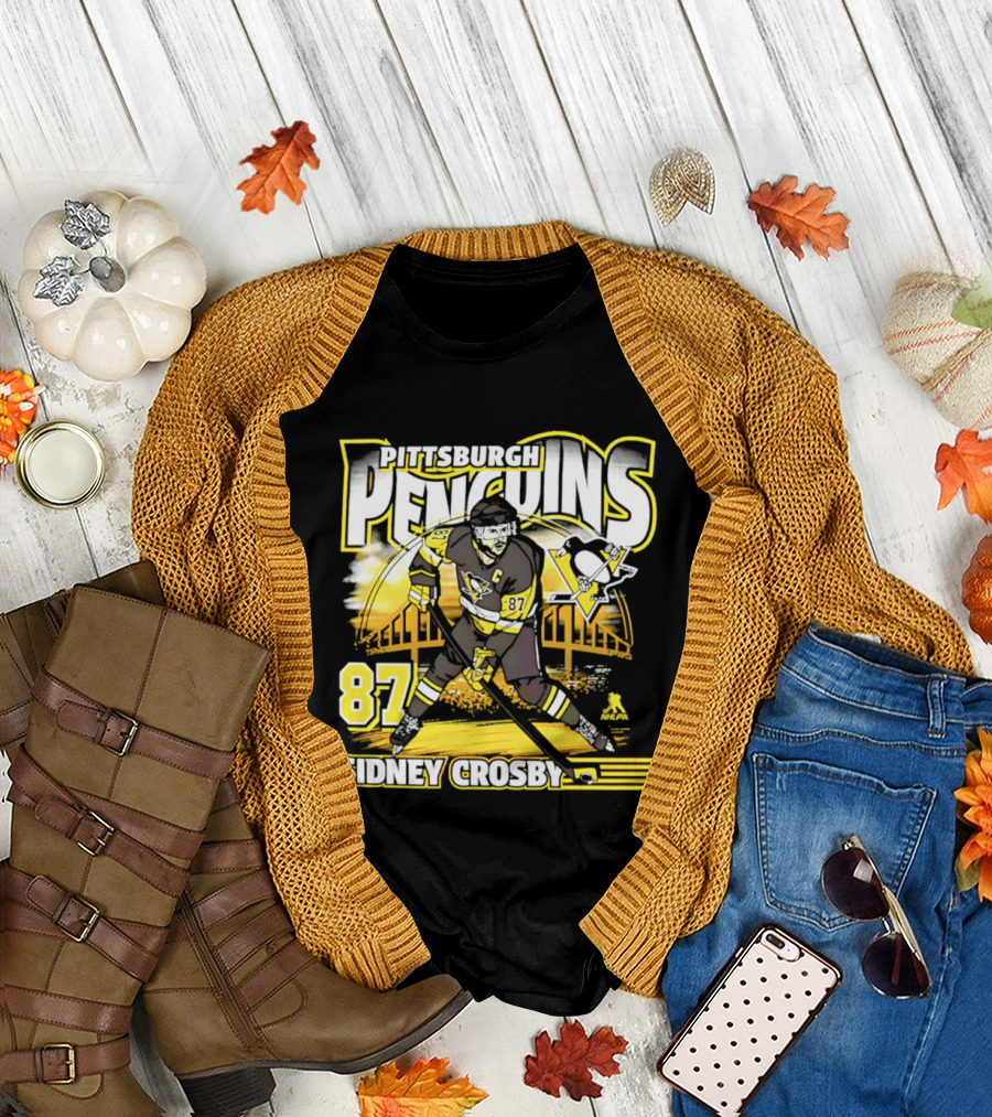 Pittsburgh Penguins Sidney Crosby 87 Hockey Action T-Shirt