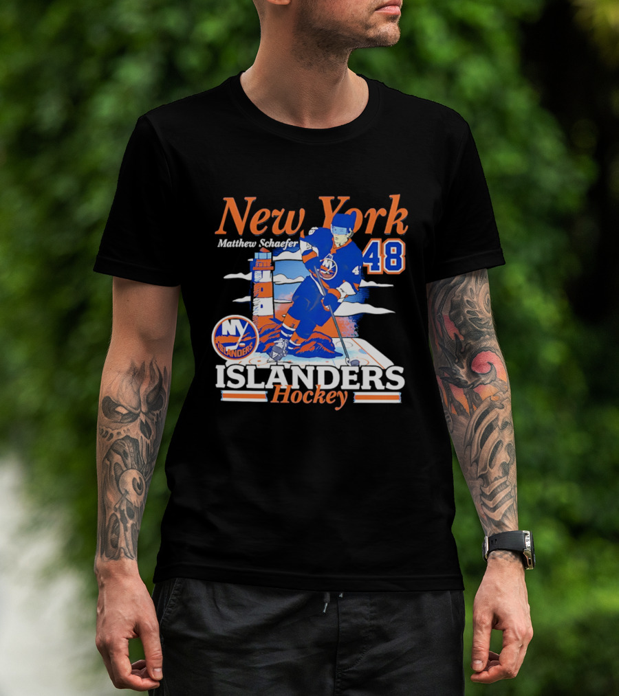 New York Islanders Matthew Schaefer 48 Hockey Team T-Shirt