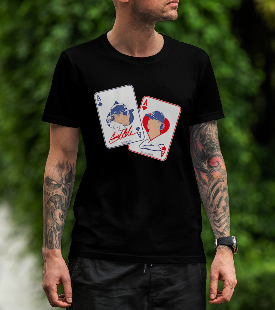 New York Yankees Gerrit Cole Cam Schlittler Pocket Aces Playing Cards T-Shirt