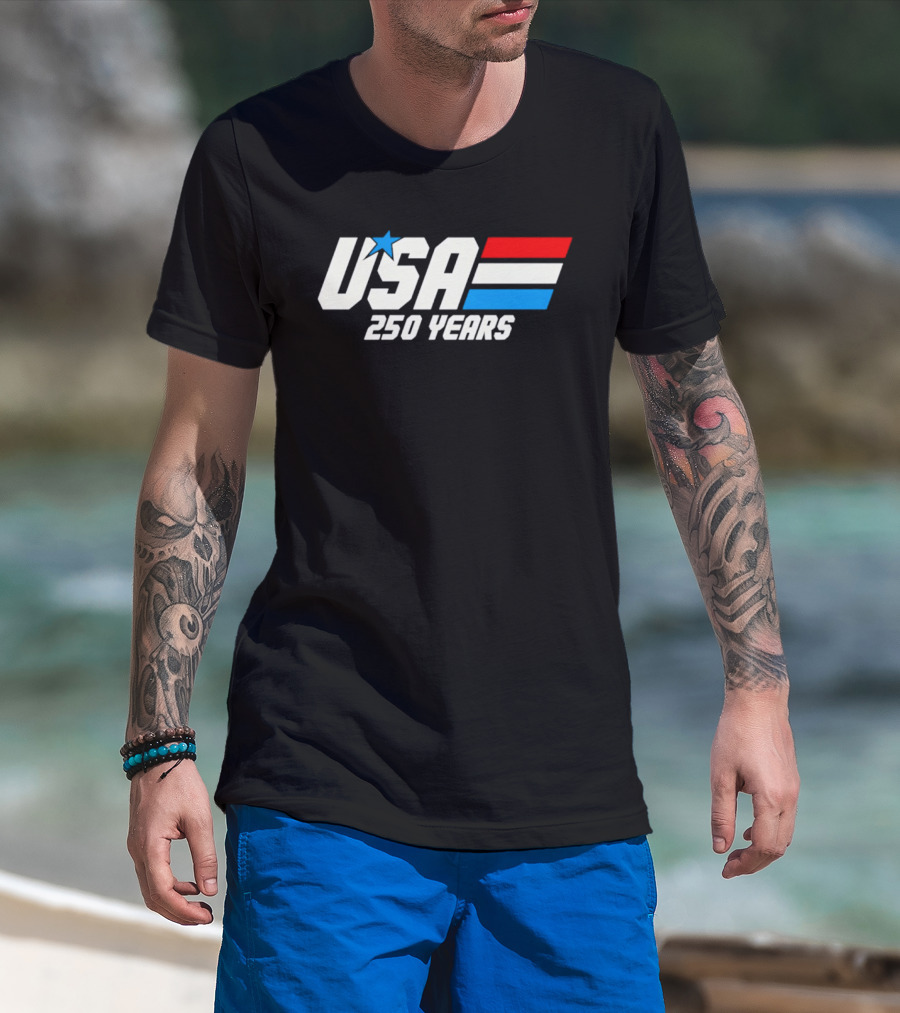 USA 250 Years Racing Star Iconic Red White Blue T-Shirt